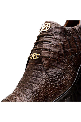 Marco Di Milano Kratos Brown Exotic Caiman Crocodile Sport Sneakers (MDM1176)-AmbrogioShoes