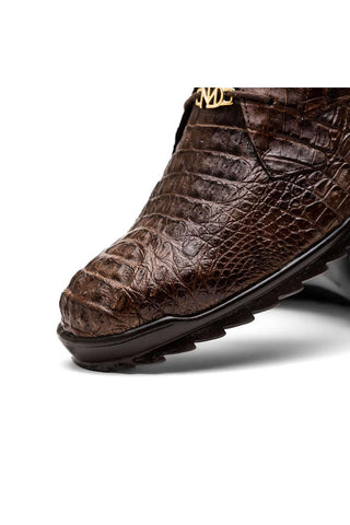 Marco Di Milano Kratos Brown Exotic Caiman Crocodile Sport Sneakers (MDM1176)-AmbrogioShoes