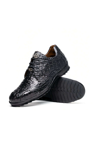 Marco Di Milano Kratos Crocodile Sneaker - Black-AmbrogioShoes