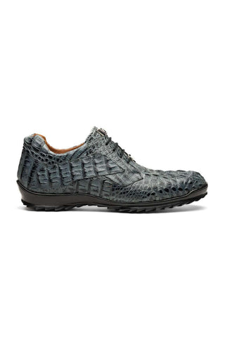 Marco Di Milano Kratos Gray Exotic Caiman Crocodile Sport Sneakers (MDM1176)-AmbrogioShoes