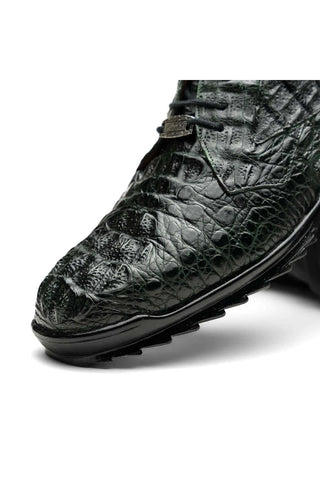 Marco Di Milano Kratos Green Exotic Caiman Crocodile Sport Sneakers (MDM1176)-AmbrogioShoes