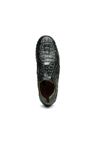 Marco Di Milano Kratos Green Exotic Caiman Crocodile Sport Sneakers (MDM1176)-AmbrogioShoes