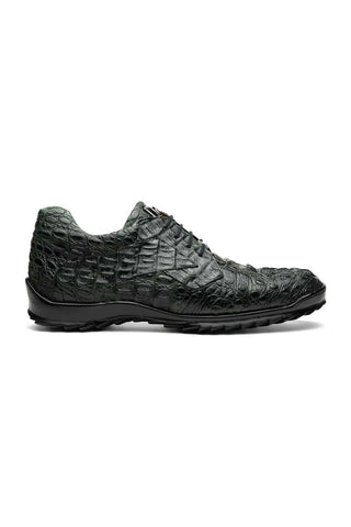Marco Di Milano Kratos Green Exotic Caiman Crocodile Sport Sneakers (MDM1176)-AmbrogioShoes