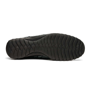 Marco Di Milano Kratos Men's Shoes Gray Exotic Caiman Crocodile Sport Sneakers (MDM1176)-AmbrogioShoes