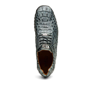 Marco Di Milano Kratos Men's Shoes Gray Exotic Caiman Crocodile Sport Sneakers (MDM1176)-AmbrogioShoes