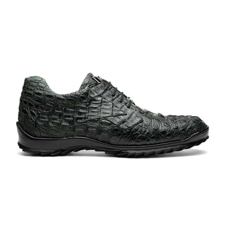 Marco Di Milano Kratos Men's Shoes Green Exotic Caiman Crocodile Sport Sneakers (MDM1176)-AmbrogioShoes