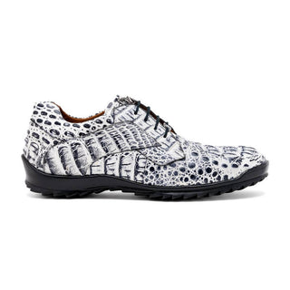Marco Di Milano Kratos Men's Shoes Newspaper Exotic Caiman Crocodile Sport Sneakers (MDM1176)-AmbrogioShoes
