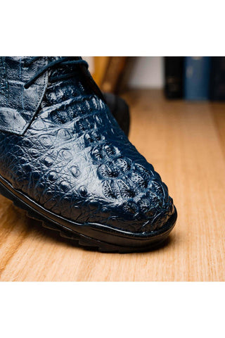 Marco Di Milano Kratos Navy Exotic Caiman Crocodile Sport Sneakers (MDM1176)-AmbrogioShoes