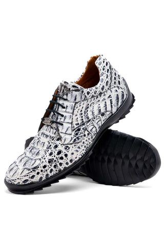 Marco Di Milano Kratos Newspaper Exotic Caiman Crocodile Sport Sneakers (MDM1176)-AmbrogioShoes