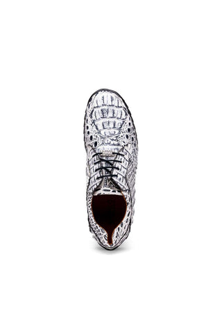 Marco Di Milano Kratos Newspaper Exotic Caiman Crocodile Sport Sneakers (MDM1176)-AmbrogioShoes