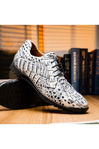 Marco Di Milano Kratos Newspaper Exotic Caiman Crocodile Sport Sneakers (MDM1176)-AmbrogioShoes