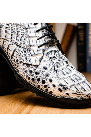 Marco Di Milano Kratos Newspaper Exotic Caiman Crocodile Sport Sneakers (MDM1176)-AmbrogioShoes