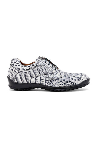 Marco Di Milano Kratos Newspaper Exotic Caiman Crocodile Sport Sneakers (MDM1176)-AmbrogioShoes