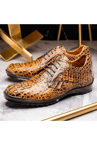 Marco Di Milano Kratos Orix Exotic Caiman Crocodile Sport Sneakers (MDM1176)-AmbrogioShoes