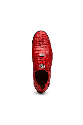Marco Di Milano Kratos Red Exotic Caiman Crocodile Sport Sneakers (MDM1176)-AmbrogioShoes