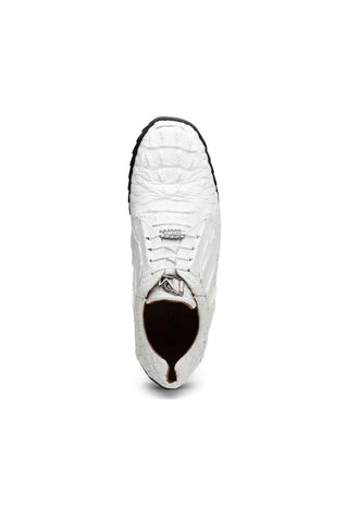 Marco Di Milano Kratos White Exotic Caiman Crocodile Sport Sneakers (MDM1207)-AmbrogioShoes