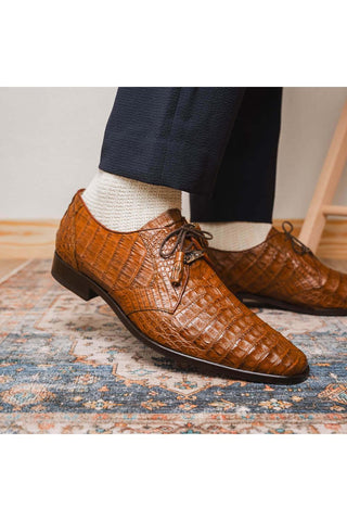Marco Di Milano Lacio Bay Apache Exotic Crocodile Derby (MDM1019)-AmbrogioShoes