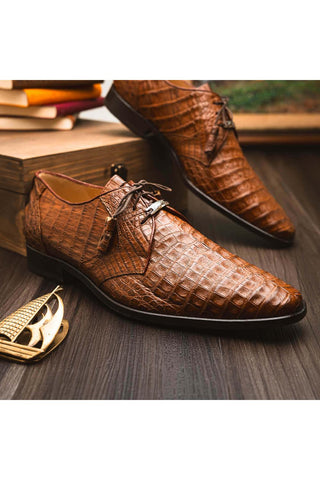 Marco Di Milano Lacio Bay Apache Exotic Crocodile Derby (MDM1019)-AmbrogioShoes