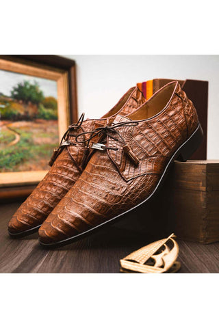 Marco Di Milano Lacio Bay Apache Exotic Crocodile Derby (MDM1019)-AmbrogioShoes
