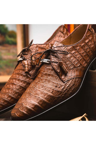 Marco Di Milano Lacio Bay Apache Exotic Crocodile Derby (MDM1019)-AmbrogioShoes