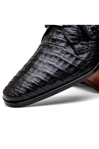 Marco Di Milano Lacio Black Exotic Crocodile Derby (MDM1019)-AmbrogioShoes