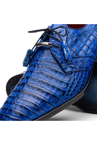 Marco Di Milano Lacio Blue Exotic Crocodile Derby (MDM1019)-AmbrogioShoes