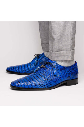 Marco Di Milano Lacio Blue Exotic Crocodile Derby (MDM1019)-AmbrogioShoes