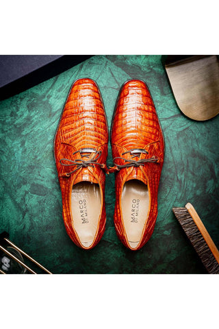 Marco Di Milano Lacio Brandy Exotic Crocodile Derby (MDM1019)-AmbrogioShoes