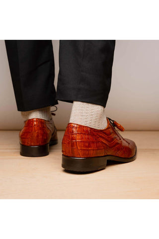 Marco Di Milano Lacio Brandy Exotic Crocodile Derby (MDM1019)-AmbrogioShoes