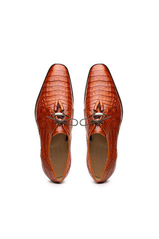 Marco Di Milano Lacio Brandy Exotic Crocodile Derby (MDM1019)-AmbrogioShoes