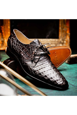 Marco Di Milano Lacio Brown Exotic Crocodile Derby (MDM1019)-AmbrogioShoes