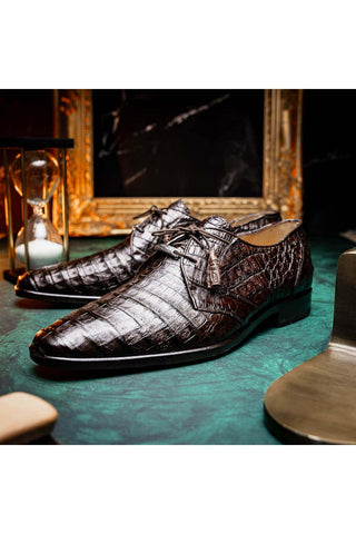 Marco Di Milano Lacio Brown Exotic Crocodile Derby (MDM1019)-AmbrogioShoes