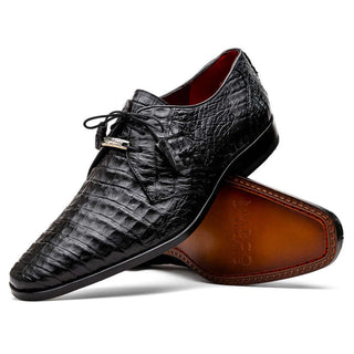 Marco Di Milano Lacio Men's Shoes Black Exotic Crocodile Derby (MDM1019)-AmbrogioShoes