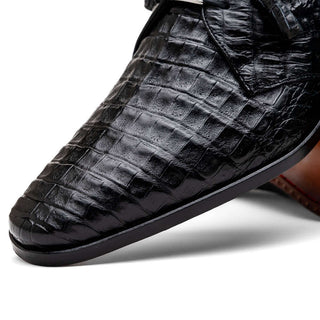 Marco Di Milano Lacio Men's Shoes Black Exotic Crocodile Derby (MDM1019)-AmbrogioShoes