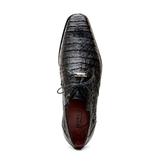 Marco Di Milano Lacio Men's Shoes Black Exotic Crocodile Derby (MDM1019)-AmbrogioShoes