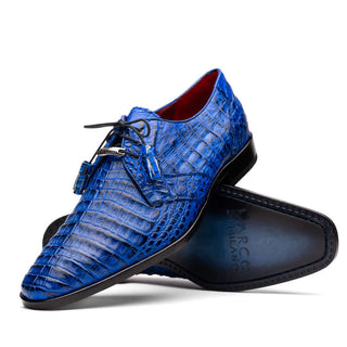 Marco Di Milano Lacio Men's Shoes Blue Exotic Crocodile Derby (MDM1019)-AmbrogioShoes
