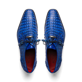 Marco Di Milano Lacio Men's Shoes Blue Exotic Crocodile Derby (MDM1019)-AmbrogioShoes