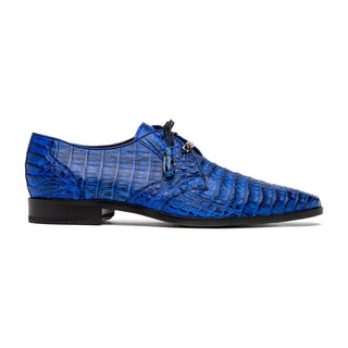 Marco Di Milano Lacio Men's Shoes Blue Exotic Crocodile Derby (MDM1019)-AmbrogioShoes