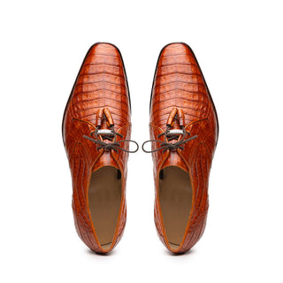 Marco Di Milano Lacio Men's Shoes Brandy Exotic Crocodile Derby (MDM1019)-AmbrogioShoes
