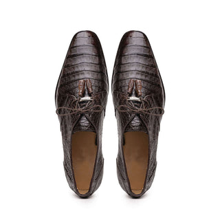 Marco Di Milano Lacio Men's Shoes Brown Exotic Crocodile Derby (MDM1019)-AmbrogioShoes