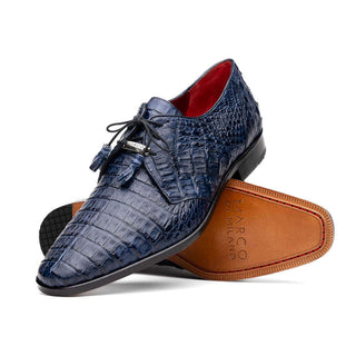 Marco Di Milano Lacio Men's Shoes Navy Exotic Crocodile Derby (MDM1019)-AmbrogioShoes
