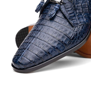 Marco Di Milano Lacio Men's Shoes Navy Exotic Crocodile Derby (MDM1019)-AmbrogioShoes