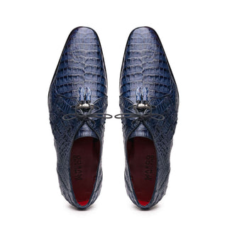 Marco Di Milano Lacio Men's Shoes Navy Exotic Crocodile Derby (MDM1019)-AmbrogioShoes