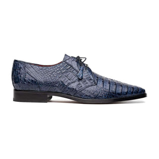 Marco Di Milano Lacio Men's Shoes Navy Exotic Crocodile Derby (MDM1019)-AmbrogioShoes
