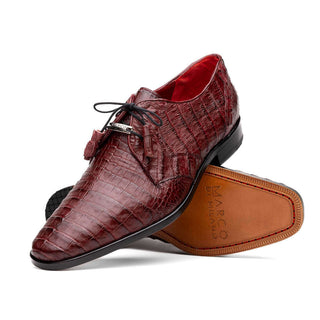Marco Di Milano Lacio Men's Shoes Wine Exotic Crocodile Derby (MDM1019)-AmbrogioShoes