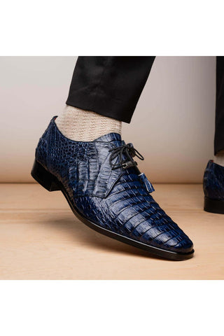 Marco Di Milano Lacio Navy Exotic Crocodile Derby (MDM1019)-AmbrogioShoes