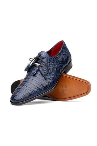 Marco Di Milano Lacio Navy Exotic Crocodile Derby (MDM1019)-AmbrogioShoes