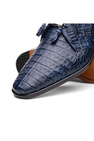Marco Di Milano Lacio Navy Exotic Crocodile Derby (MDM1019)-AmbrogioShoes
