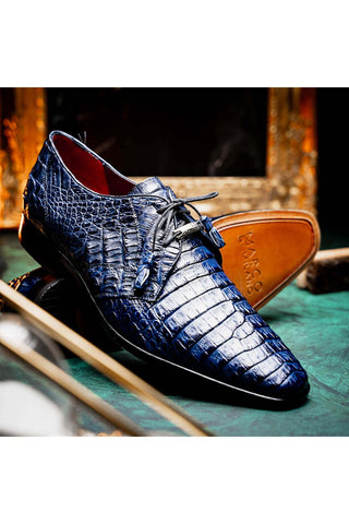 Marco Di Milano Lacio Navy Exotic Crocodile Derby (MDM1019)-AmbrogioShoes