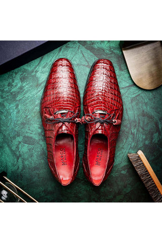 Marco Di Milano Lacio Wine Exotic Crocodile Derby (MDM1019)-AmbrogioShoes